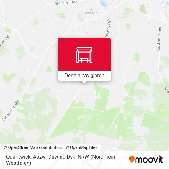 Quantwick, Abzw. Düwing Dyk Karte