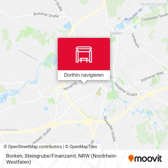 Borken, Steingrube/Finanzamt Karte