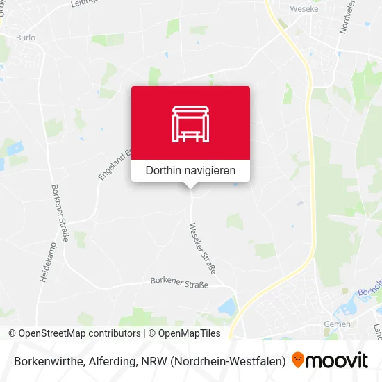 Borkenwirthe, Alferding Karte