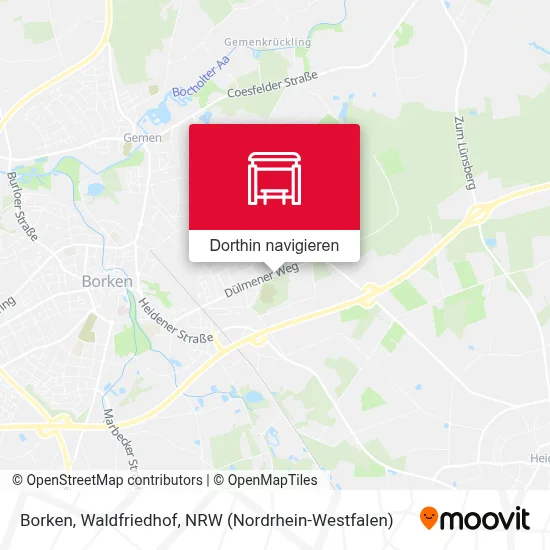 Borken, Waldfriedhof Karte