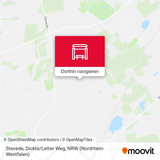 Stevede, Dickte/Letter Weg Karte