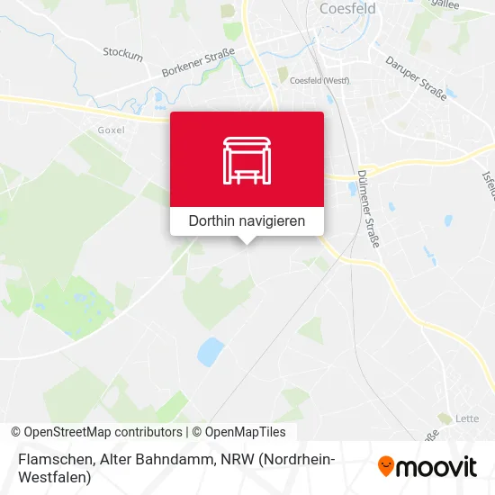 Flamschen, Alter Bahndamm Karte