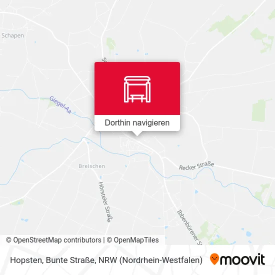 Hopsten, Bunte Straße Karte