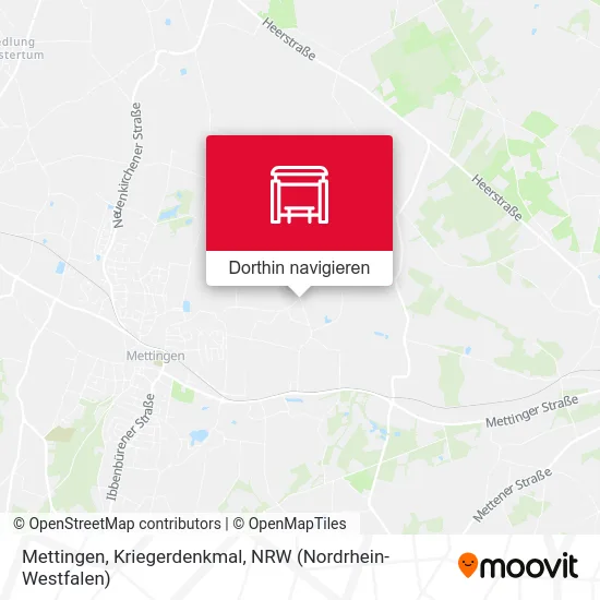 Mettingen, Kriegerdenkmal Karte