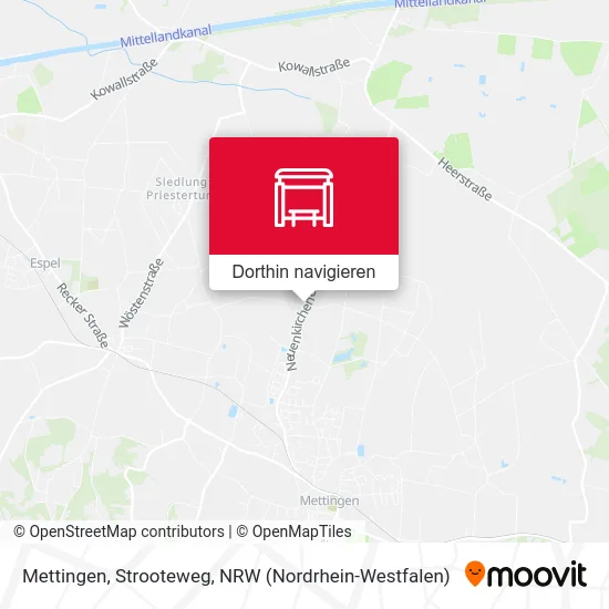 Mettingen, Strooteweg Karte