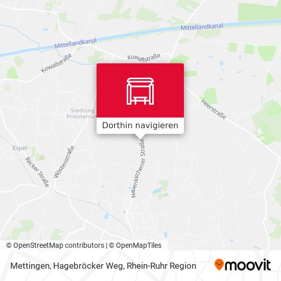 Mettingen, Hagebröcker Weg Karte