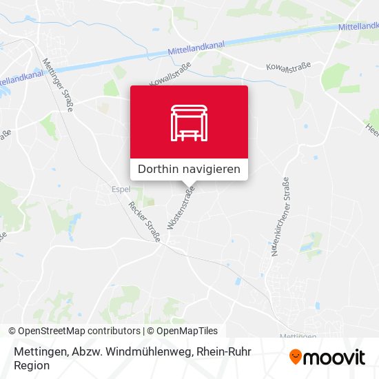 Mettingen, Abzw. Windmühlenweg Karte