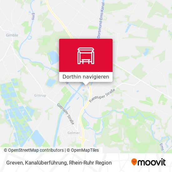 Greven, Kanalüberführung Karte