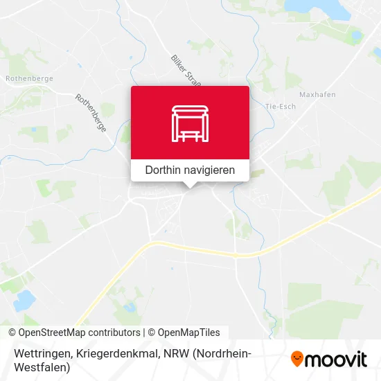 Wettringen, Kriegerdenkmal Karte