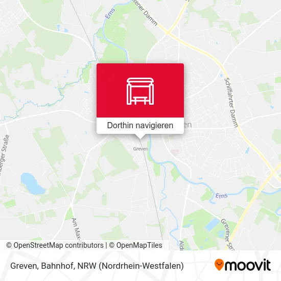 Greven, Bahnhof Karte