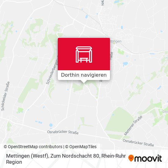 Mettingen (Westf), Zum Nordschacht 80 Karte