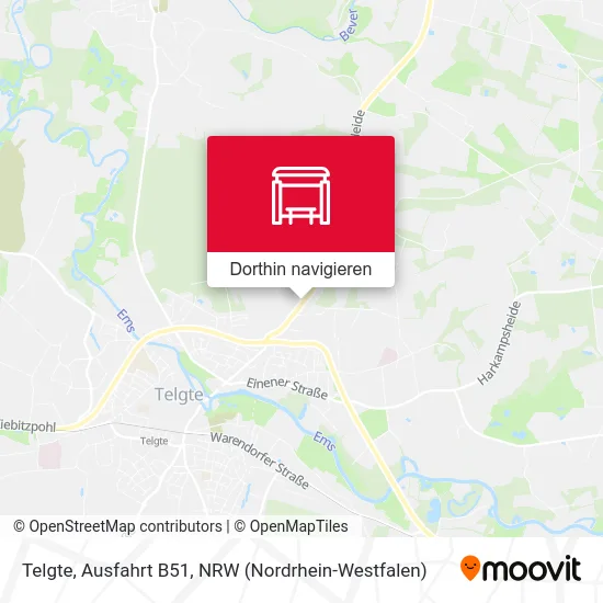 Telgte, Ausfahrt B51 Karte