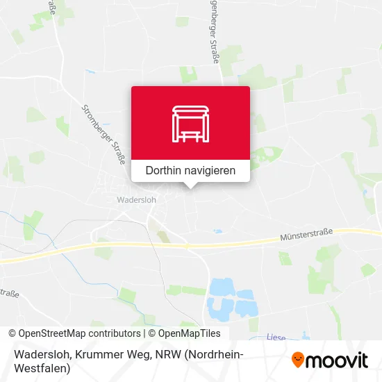 Wadersloh, Krummer Weg Karte