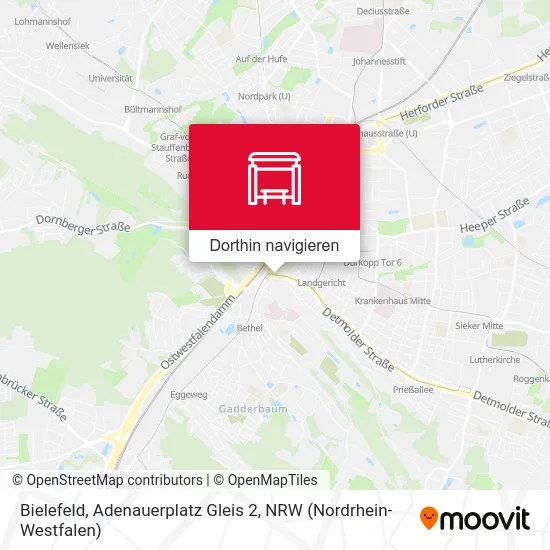 Bielefeld, Adenauerplatz Gleis 2 Karte