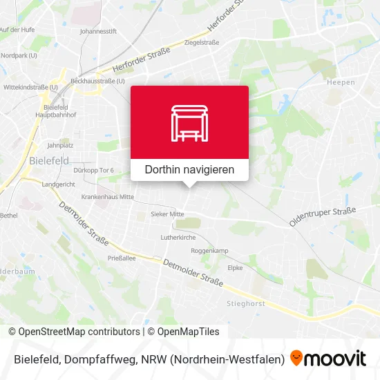 Bielefeld, Dompfaffweg Karte