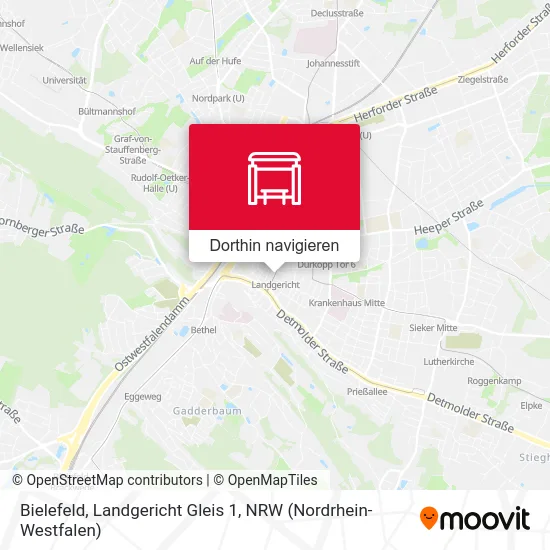 Bielefeld, Landgericht Gleis 1 Karte