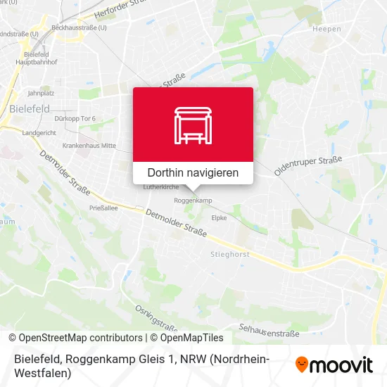 Bielefeld, Roggenkamp Gleis 1 Karte