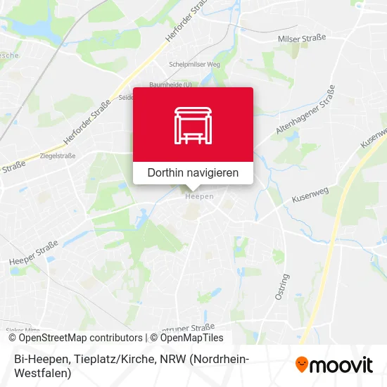 Bi-Heepen, Tieplatz/Kirche Karte