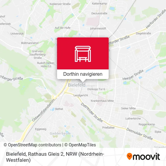 Bielefeld, Rathaus Gleis 2 Karte