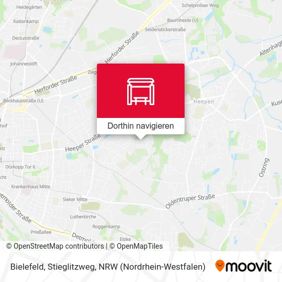 Bielefeld, Stieglitzweg Karte