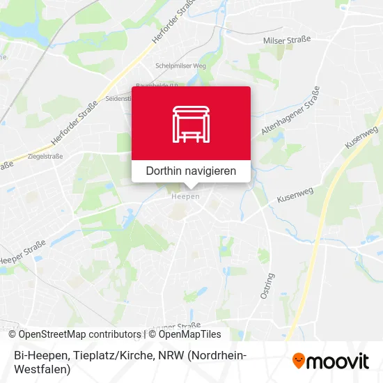 Bi-Heepen, Tieplatz/Kirche Karte