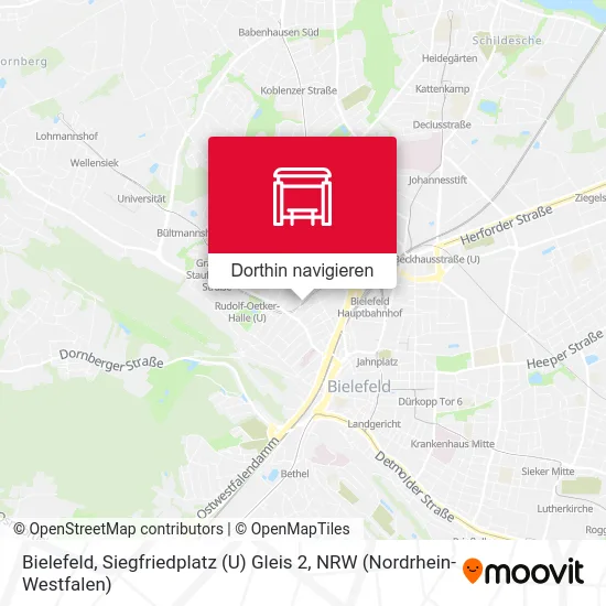 Bielefeld, Siegfriedplatz (U) Gleis 2 Karte