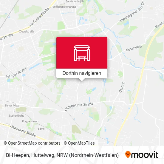 Bi-Heepen, Huttelweg Karte