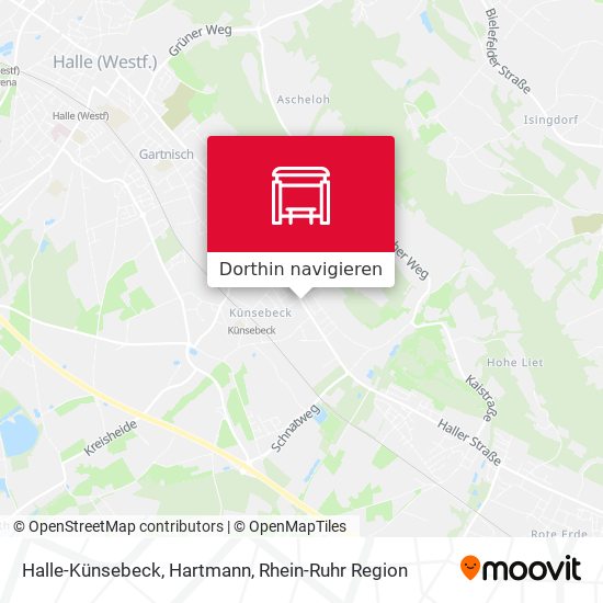 Halle-Künsebeck, Hartmann Karte