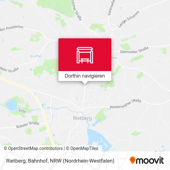 Rietberg, Bahnhof Karte