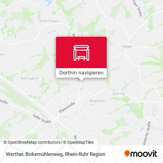 Werther, Bokemühlenweg Karte