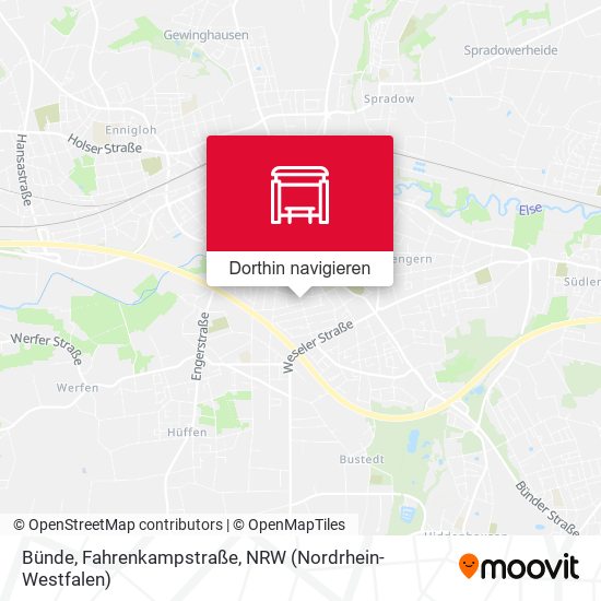 Bünde, Fahrenkampstraße Karte
