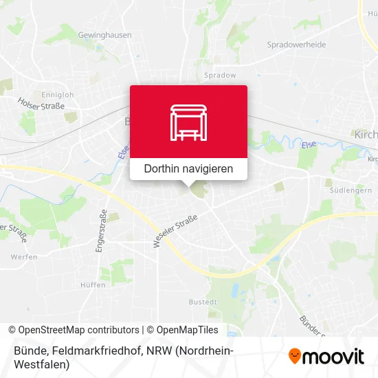 Bünde, Feldmarkfriedhof Karte