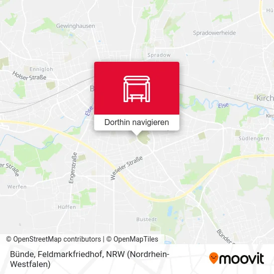 Bünde, Feldmarkfriedhof Karte