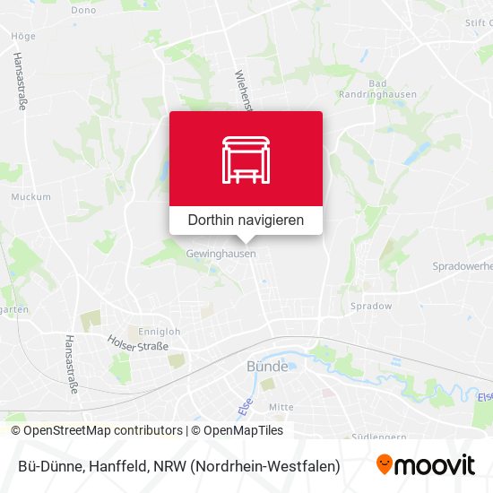 Bü-Dünne, Hanffeld Karte