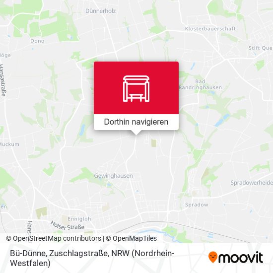 Bü-Dünne, Zuschlagstraße Karte