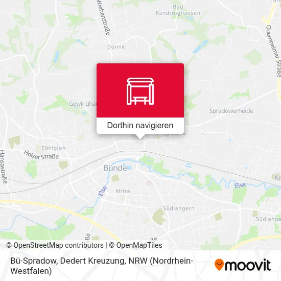 Bü-Spradow, Dedert Kreuzung Karte