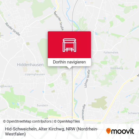 Hid-Schweicheln, Alter Kirchwg Karte