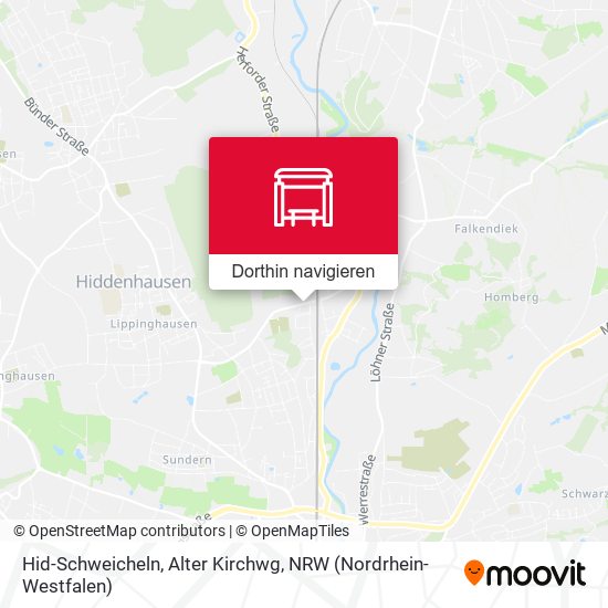 Hid-Schweicheln, Alter Kirchwg Karte