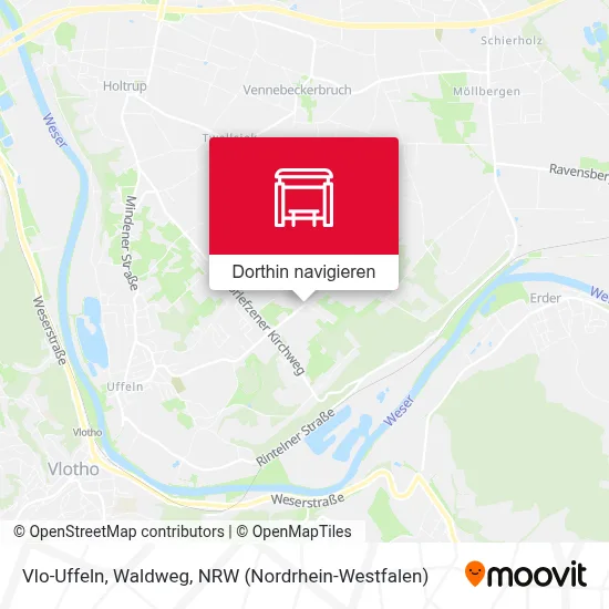 Vlo-Uffeln, Waldweg Karte