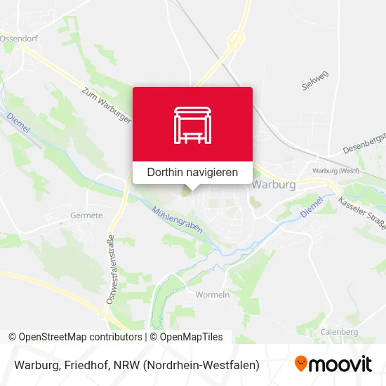 Warburg, Friedhof Karte