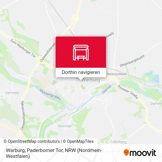 Warburg, Paderborner Tor Karte
