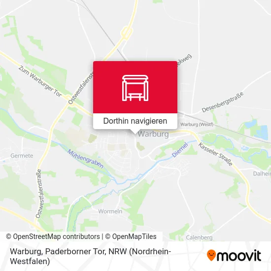Warburg, Paderborner Tor Karte