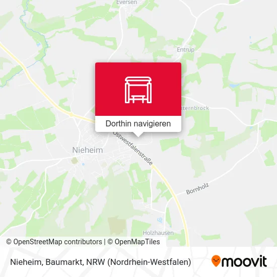 Nieheim, Baumarkt Karte