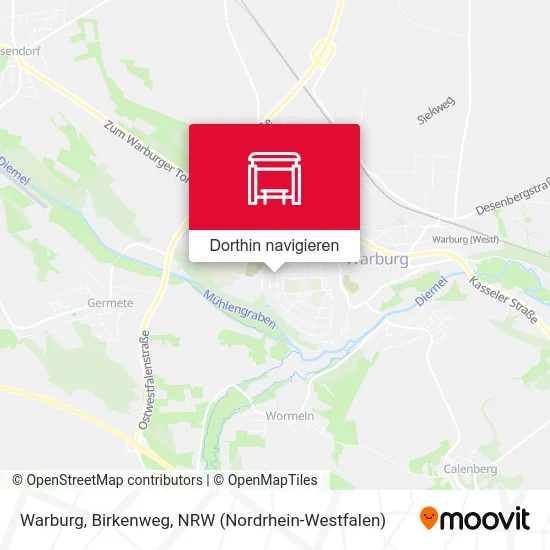 Warburg, Birkenweg Karte