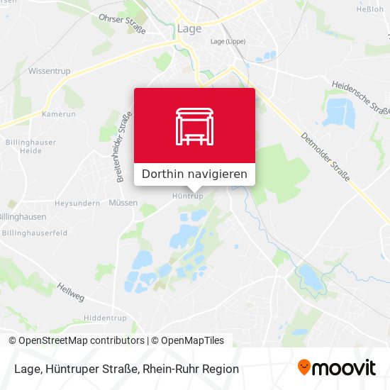 Lage, Hüntruper Straße Karte