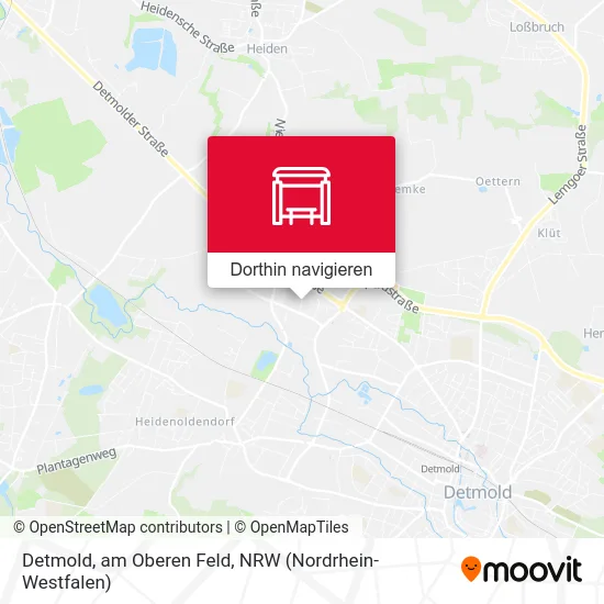Detmold, am Oberen Feld Karte