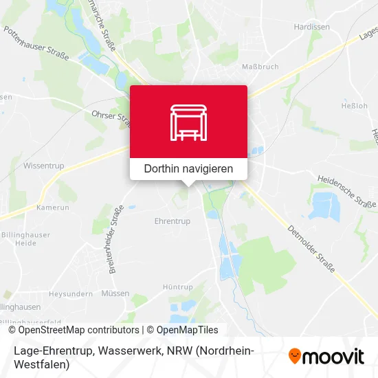 Lage-Ehrentrup, Wasserwerk Karte