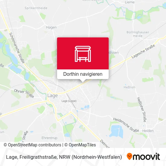 Lage, Freiligrathstraße Karte