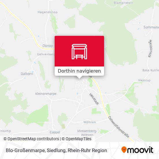 Blo-Großenmarpe, Siedlung Karte
