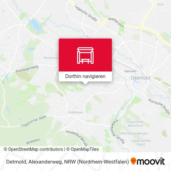 Detmold, Alexanderweg Karte